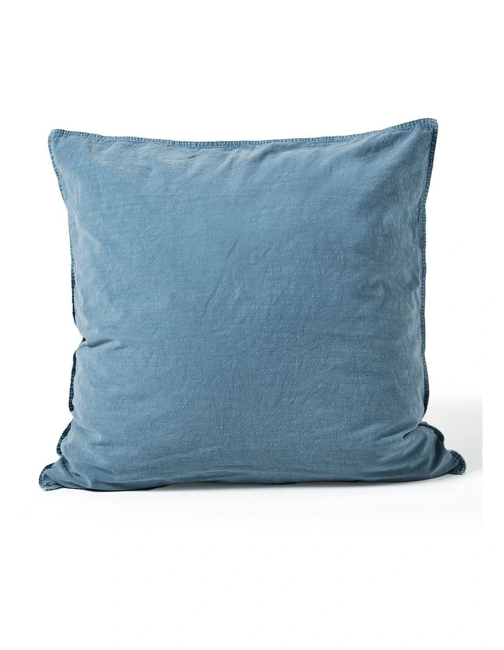 Dreamaker Ryder Denim Style European Pillowcase Mid Wash Indigo Blue Twin Pack image 4