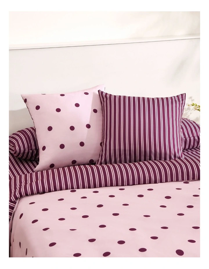 Dreamaker Pippa Reversible European Pillowcase Twin Pack Pink/Plum image 2