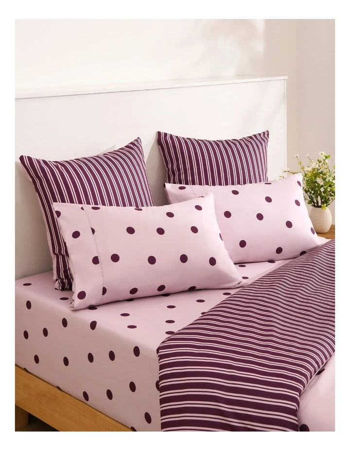 Dreamaker Pippa Reversible European Pillowcase Twin Pack Pink/Plum image 4