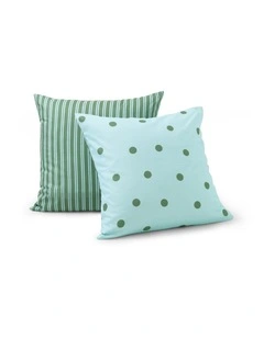 Dreamaker Pippa Reversible European Pillowcase Twin Pack Sky/Green
