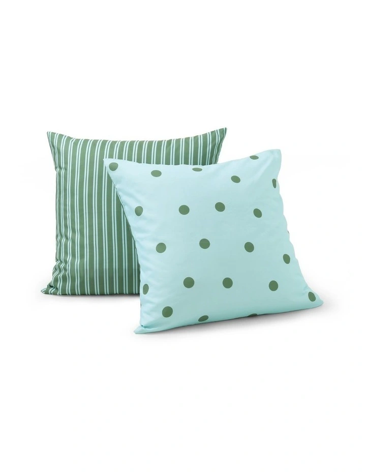 Dreamaker Pippa Reversible European Pillowcase Twin Pack Sky/Green image 1