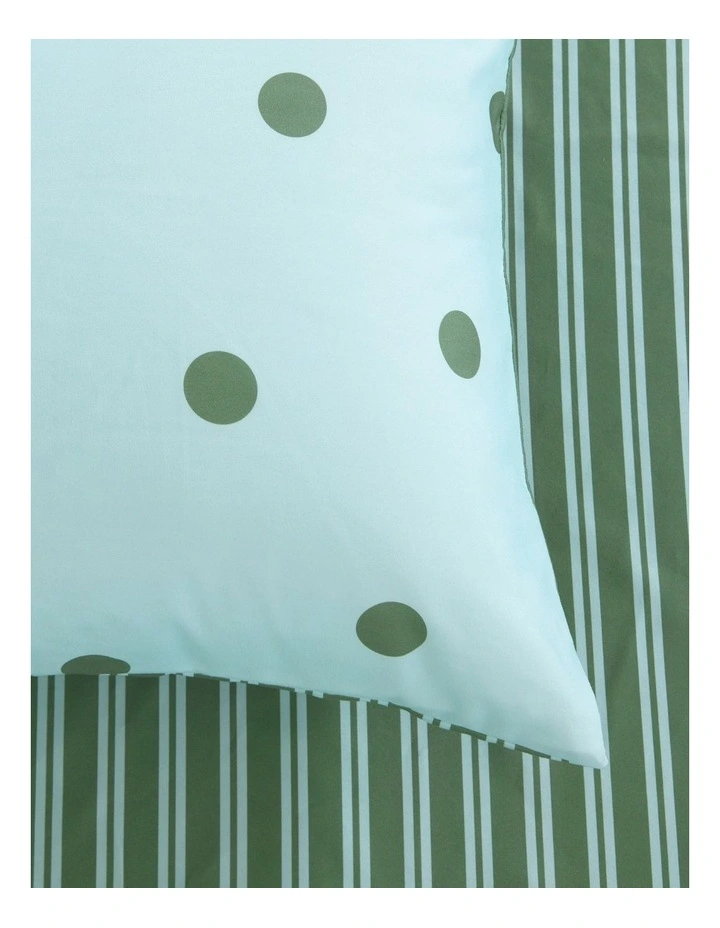 Dreamaker Pippa Reversible European Pillowcase Twin Pack Sky/Green image 3