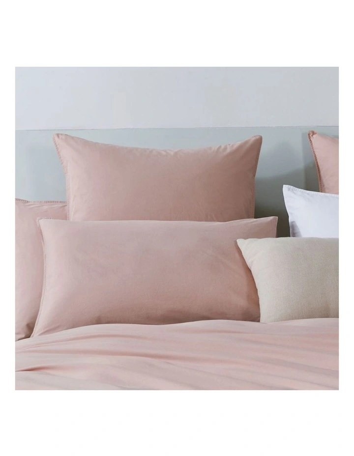 GIOIA CASA Vintage Washed Cotton Standard Pillowcases in Pink 2 Pack image 2