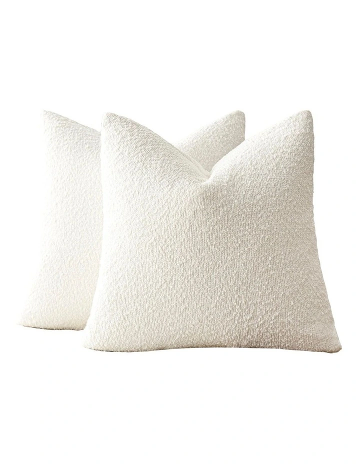 GIOIA CASA Boucl European Pillowcases in Snow 2 Pack image 1