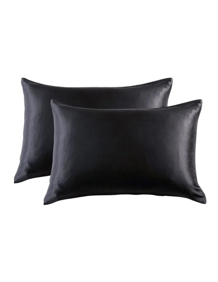 GIOIA CASA Mulberry Silk Pillowcases in Black 2 Pack image 1