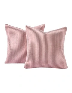 GIOIA CASA Corduroy Velvet European Pillowcases in Pink 2 Pack