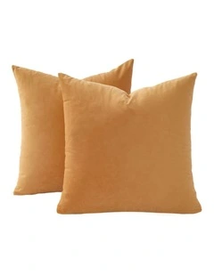 GIOIA CASA Velvet European Pillowcases in Ginger 2 Pack