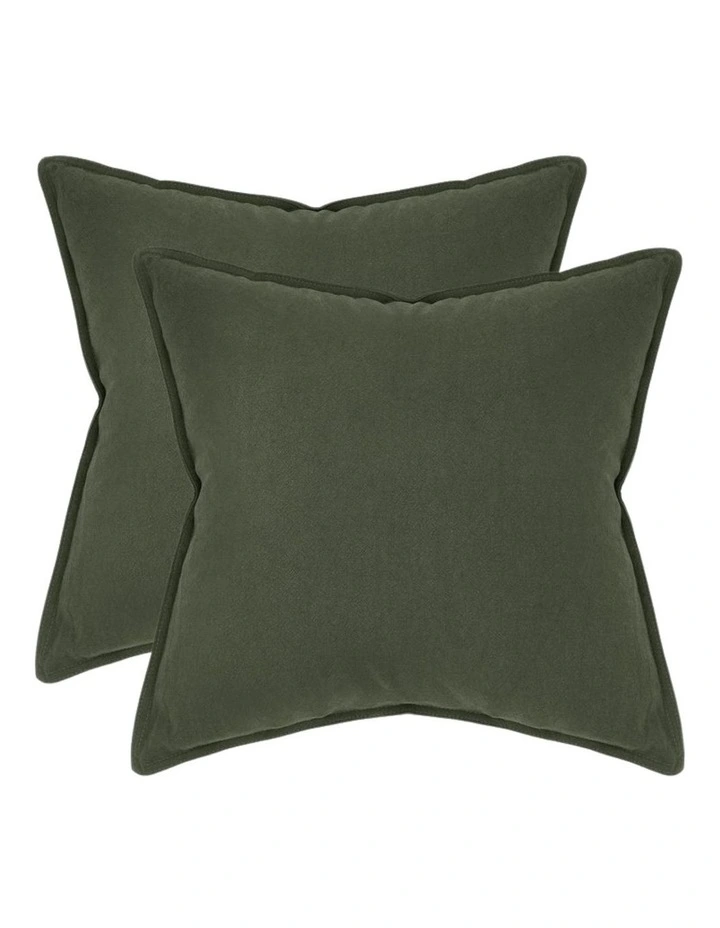 GIOIA CASA Linen-Cotton European Pillowcases in Khaki Green 2 Pack image 1