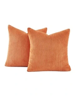GIOIA CASA Corduroy Velvet European Pillowcases in Terracotta 2 Pack