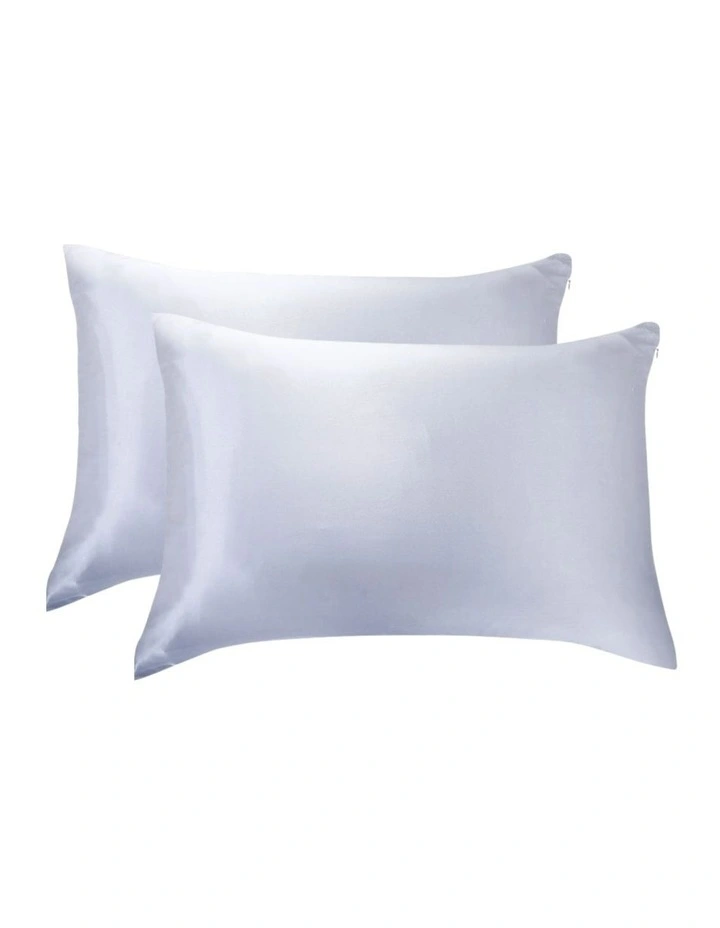 GIOIA CASA Mulberry Silk Pillowcases in Silver 2 Pack image 1