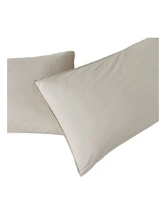 GIOIA CASA Vintage Washed Cotton Standard Pillowcases in Natural 2 Pack