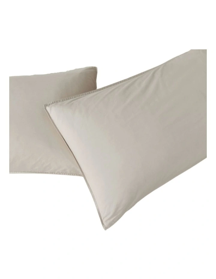 GIOIA CASA Vintage Washed Cotton Standard Pillowcases in Natural 2 Pack image 1