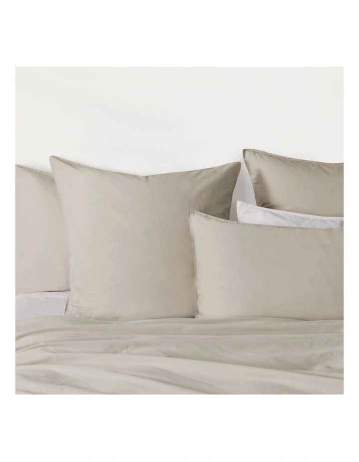 GIOIA CASA Vintage Washed Cotton Standard Pillowcases in Natural 2 Pack image 2