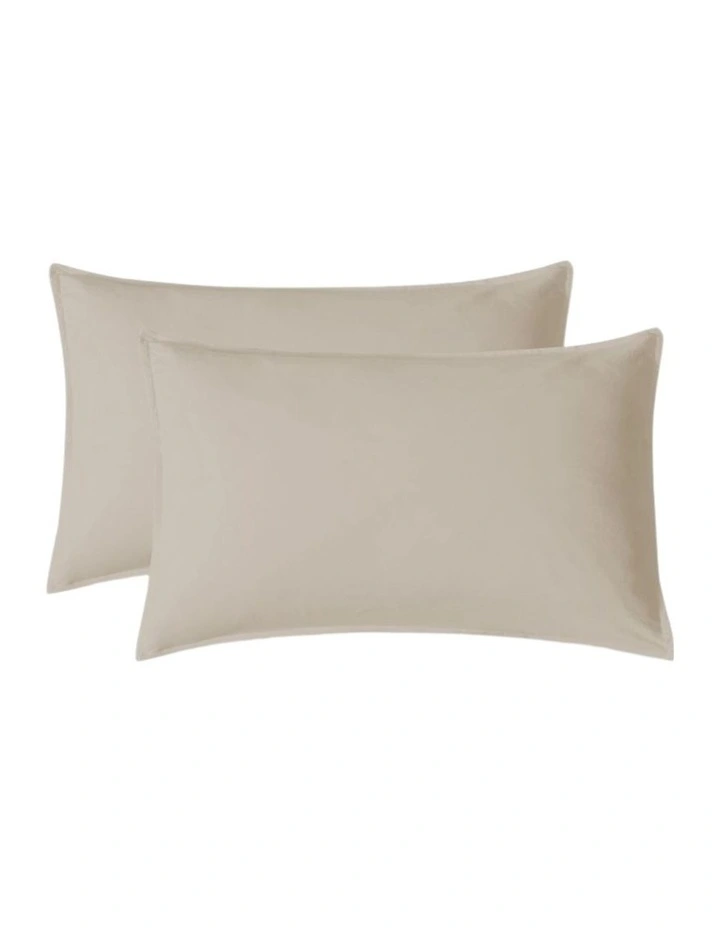GIOIA CASA Vintage Washed Cotton Standard Pillowcases in Natural 2 Pack image 6