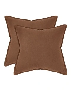 GIOIA CASA Linen-Cotton European Pillowcases in Cocoa Brown 2 Pack