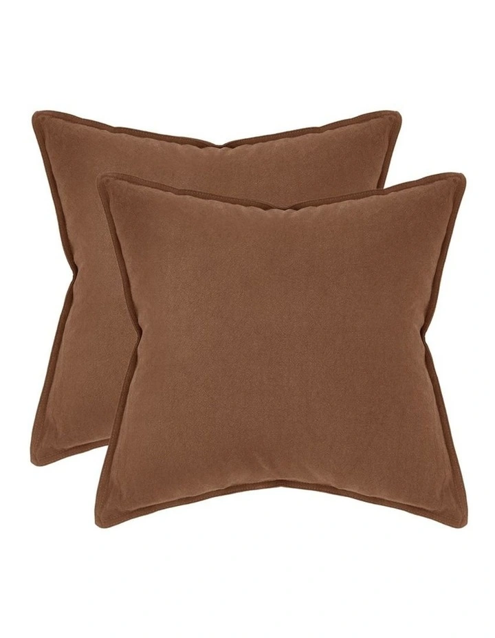 GIOIA CASA Linen-Cotton European Pillowcases in Cocoa Brown 2 Pack image 1