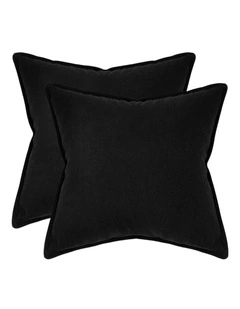 GIOIA CASA Linen-Cotton European Pillowcases in Black 2 Pack