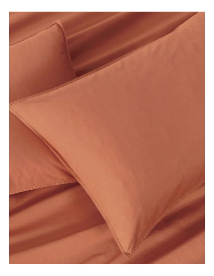 GIOIA CASA Vintage Washed Cotton Standard Pillowcases in Brick 2 Pack image 3