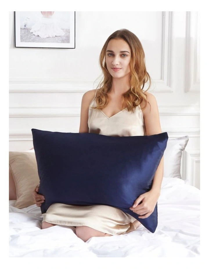 GIOIA CASA Mulberry Silk Pillowcase in Navy Blue image 5