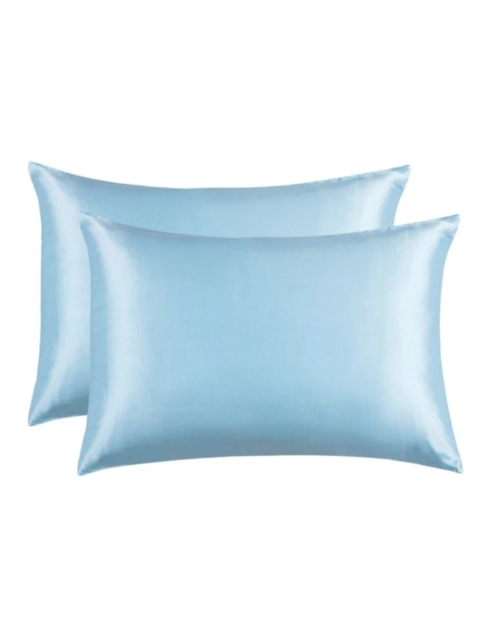 GIOIA CASA Mulberry Silk Pillowcases in Sky Blue 2 Pack image 1