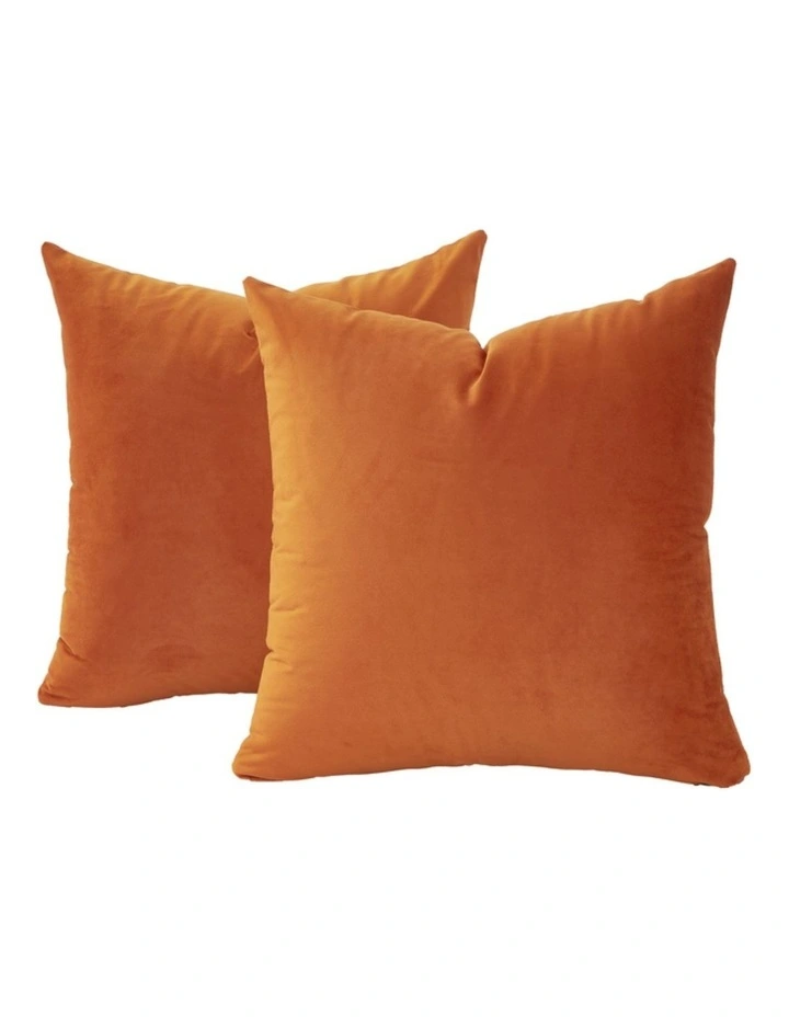 GIOIA CASA Velvet European Pillowcases in Terracotta 2 Pack image 1