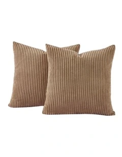 GIOIA CASA Corduroy Velvet European Pillowcases in Camel 2 Pack