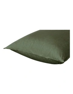 GIOIA CASA Vintage Washed Cotton Standard Pillowcases in Khaki Green 2 Pack