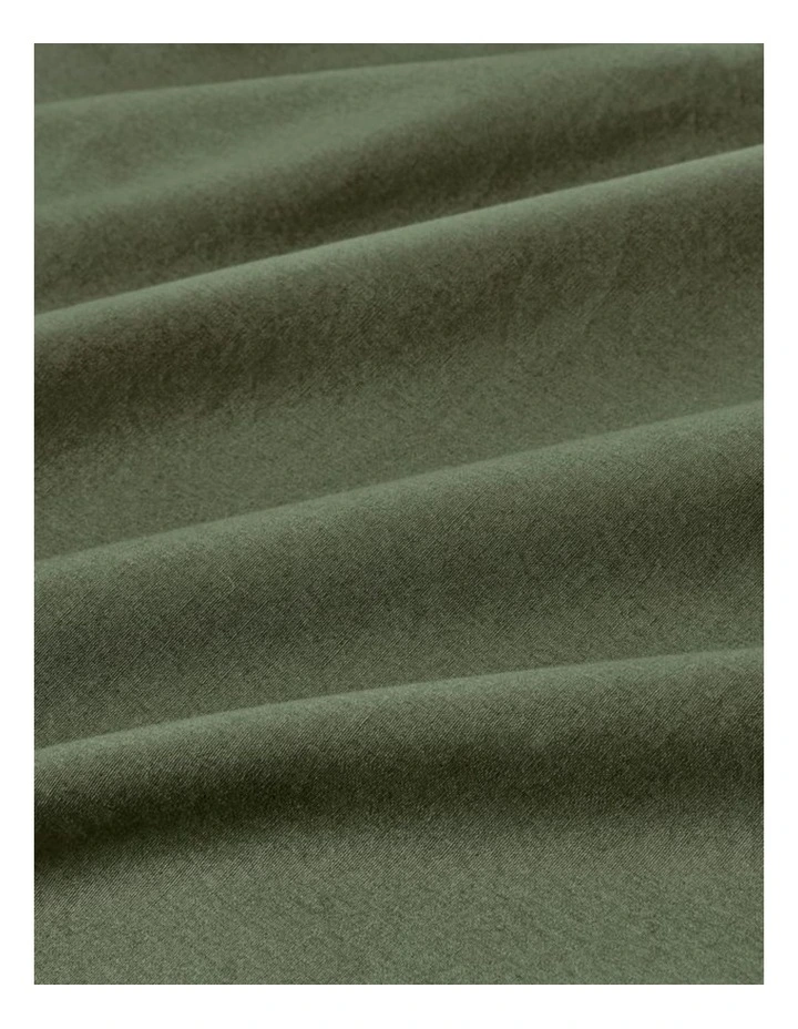 GIOIA CASA Vintage Washed Cotton Standard Pillowcases in Khaki Green 2 Pack image 4