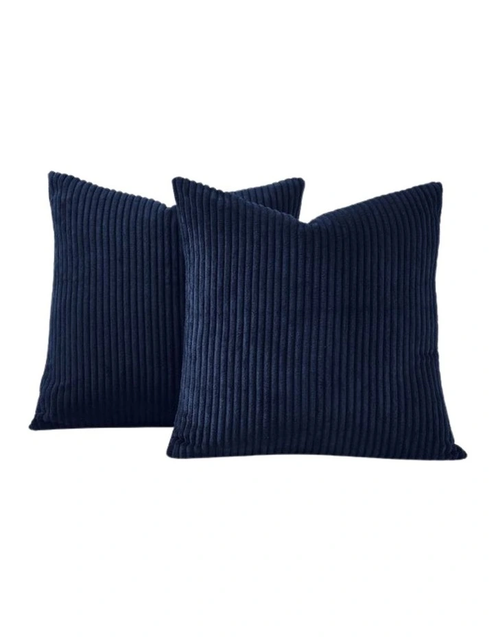 GIOIA CASA Corduroy Velvet European Pillowcases in Navy Blue 2 Pack image 1