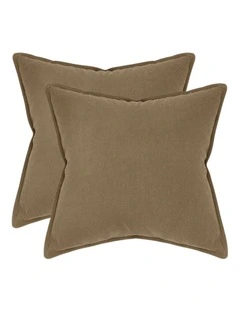 GIOIA CASA Linen-Cotton European Pillowcases in Tan 2 Pack