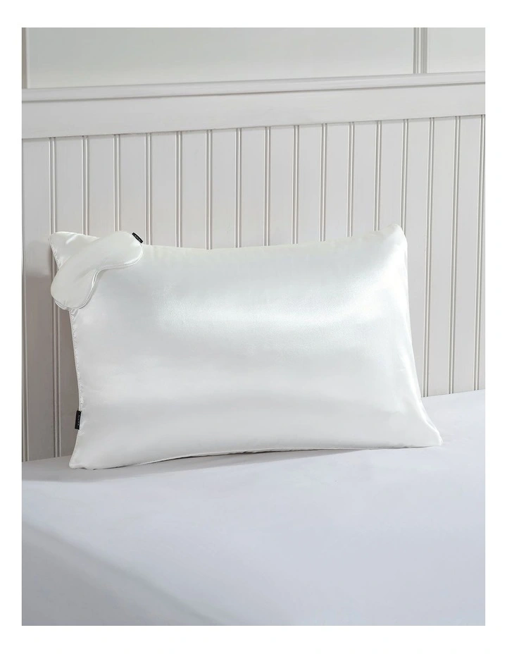 White Silk Pillowcase & Eye Mask Pack image 2