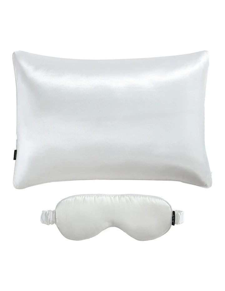 White Silk Pillowcase & Eye Mask Pack image 3