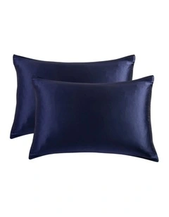 GIOIA CASA Mulberry Silk Pillowcases in Navy Blue 2 Pack