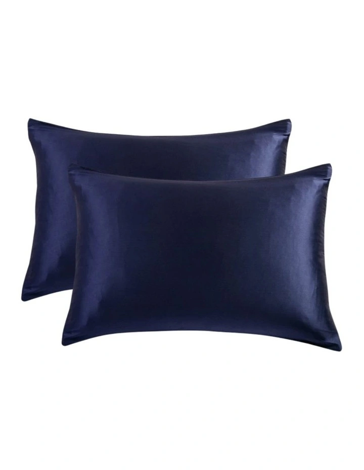 GIOIA CASA Mulberry Silk Pillowcases in Navy Blue 2 Pack image 1