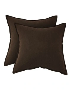 GIOIA CASA Linen-Cotton European Pillowcases in Dark Brown 2 Pack