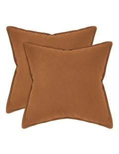 GIOIA CASA Linen-Cotton European Pillowcases in Terracotta 2 Pack
