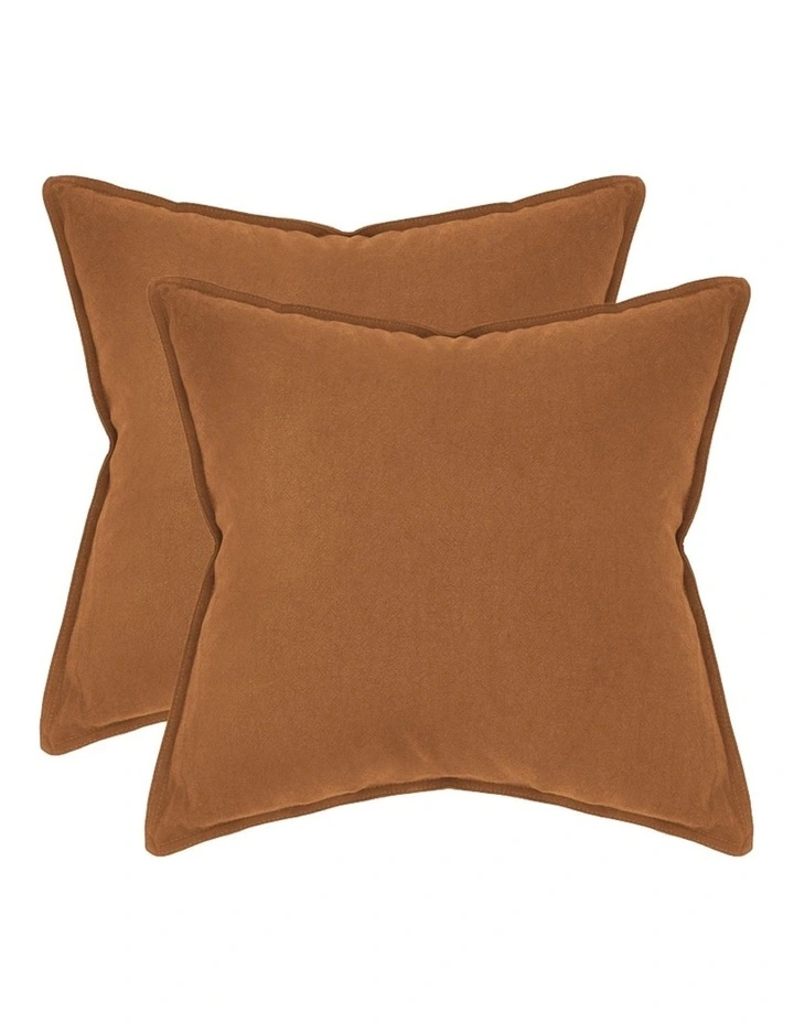 GIOIA CASA Linen-Cotton European Pillowcases in Terracotta 2 Pack image 1