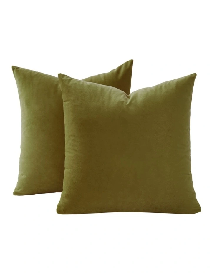 GIOIA CASA Velvet European Pillowcases in Olive Green 2 Pack image 1