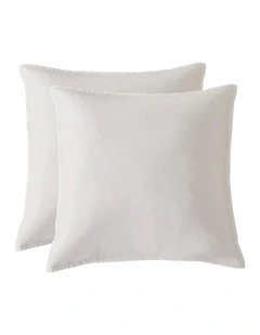 GIOIA CASA Bamboo Microfibre European Pillowcases in White 2 Pack