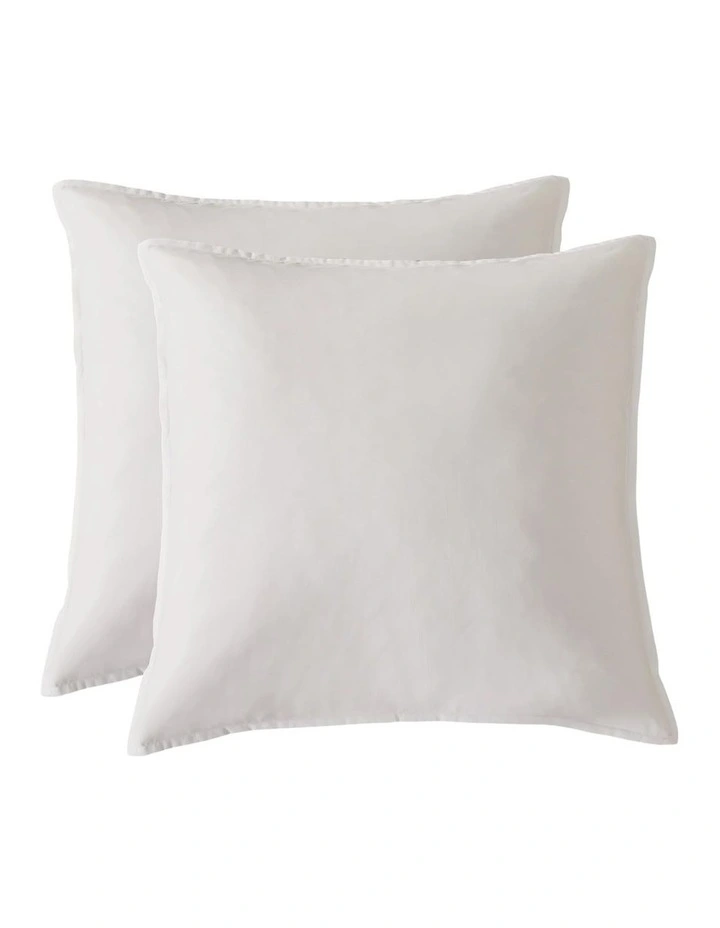 GIOIA CASA Bamboo Microfibre European Pillowcases in White 2 Pack image 1