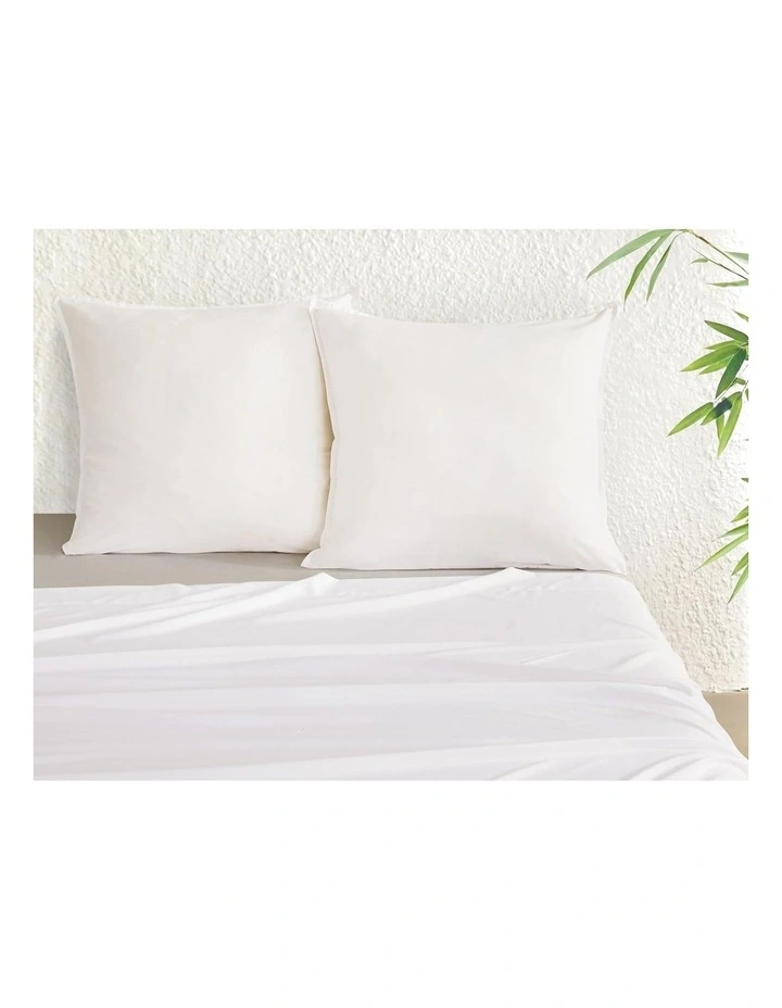 GIOIA CASA Bamboo Microfibre European Pillowcases in White 2 Pack image 2