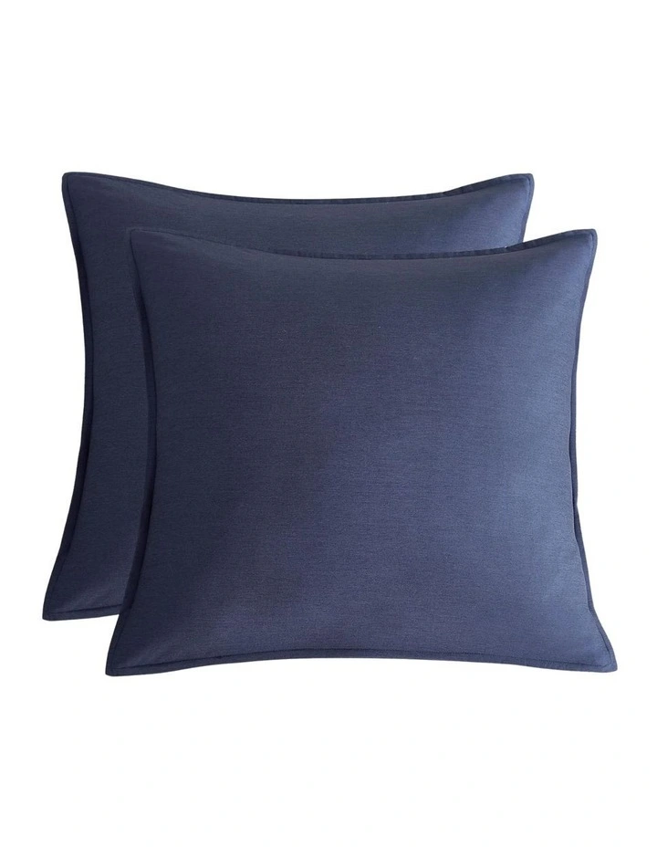 GIOIA CASA Bamboo Microfibre European Pillowcases in Navy Blue 2 Pack image 1