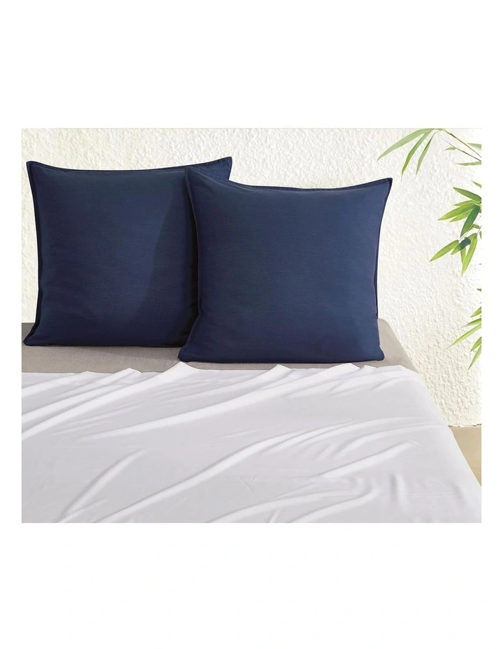 GIOIA CASA Bamboo Microfibre European Pillowcases in Navy Blue 2 Pack image 2