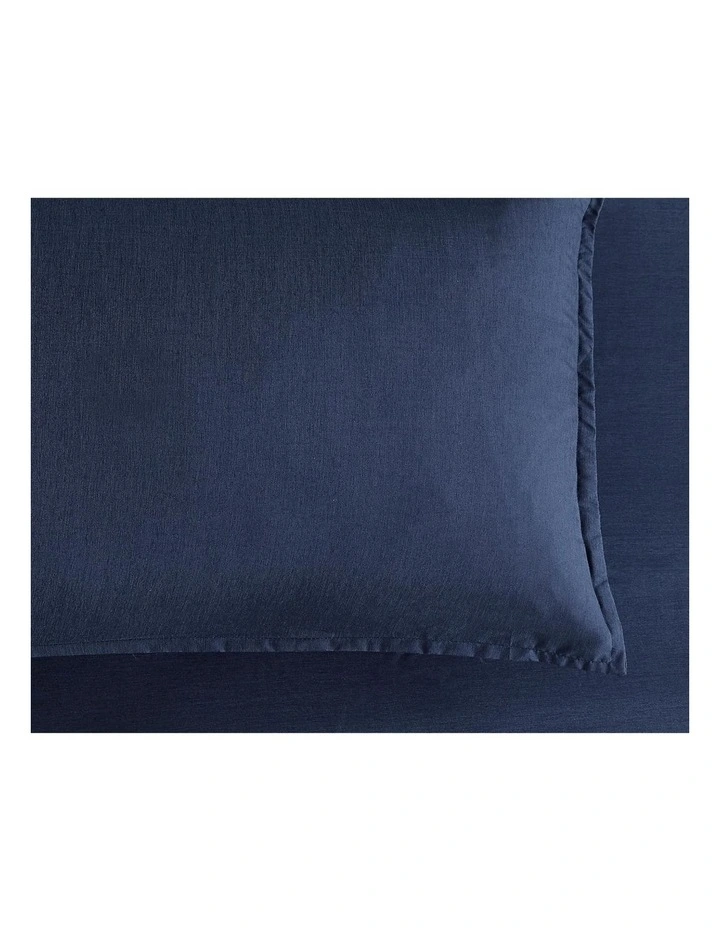 GIOIA CASA Bamboo Microfibre European Pillowcases in Navy Blue 2 Pack image 3