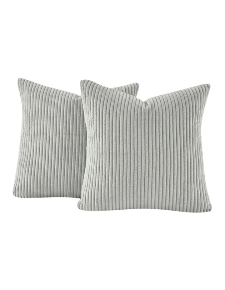 GIOIA CASA Corduroy Velvet European Pillowcases in Light Grey 2 Pack image 1