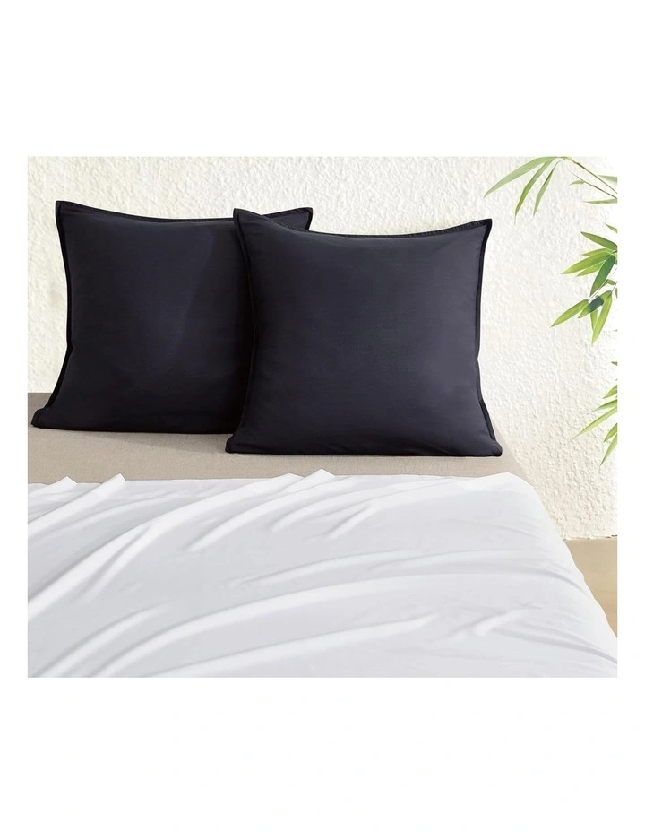 GIOIA CASA Bamboo Microfibre European Pillowcases in Charcoal 2 Pack image 2