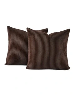 GIOIA CASA Corduroy Velvet European Pillowcases in Brown 2 Pack