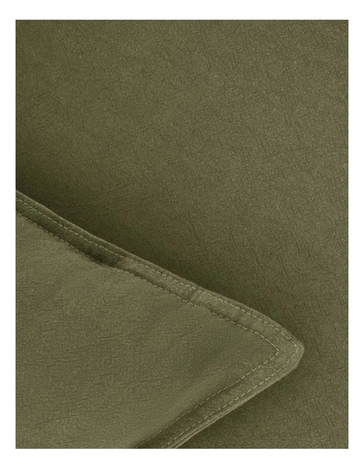 GIOIA CASA Linen-Cotton European Pillowcases in Olive Green 2 Pack image 4