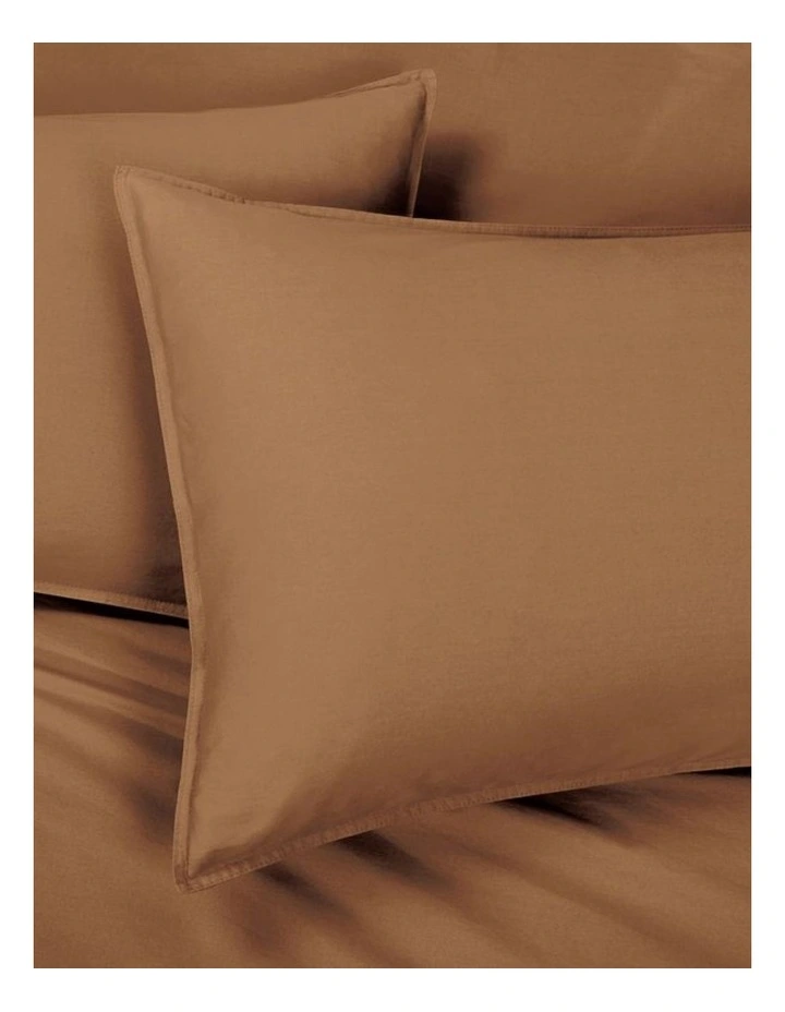 GIOIA CASA Vintage Washed Cotton Standard Pillowcases in Rust 2 Pack image 3