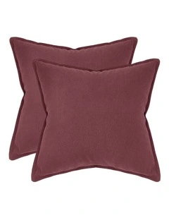 GIOIA CASA Linen-Cotton European Pillowcases in Burgundy 2 Pack
